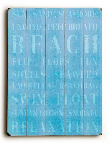 Sun, Sand, Seashore Wood Sign 12x16 Planked