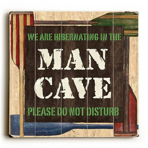 Man Cave Wood Sign 13x13 Planked