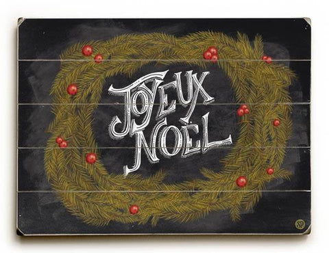 Joyeux Noel Wood Sign 12x16 Planked
