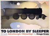 Night Scotsman London Sleeper Train Poster Wood Sign 9x12 (23cm x 30cm) Solid