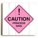Caution-Princess Xing Wood Sign 30x30 (77cm x 77cm) Planked
