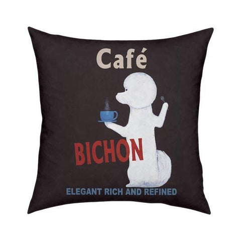 Cafe Bichon Pillow 18x18