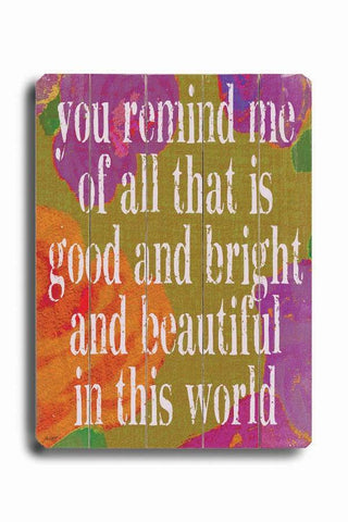 You Remind Me Wood Sign 14x20 (36cm x 51cm) Planked