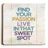 Find Your Passion Wood Sign 13x13 Planked