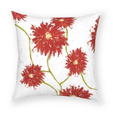 Crimson Flowers 4 Pillow 18x18