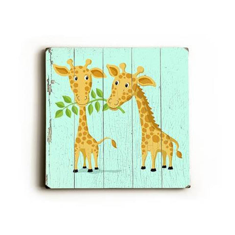 Giraffe Wood Sign 13x13 Planked