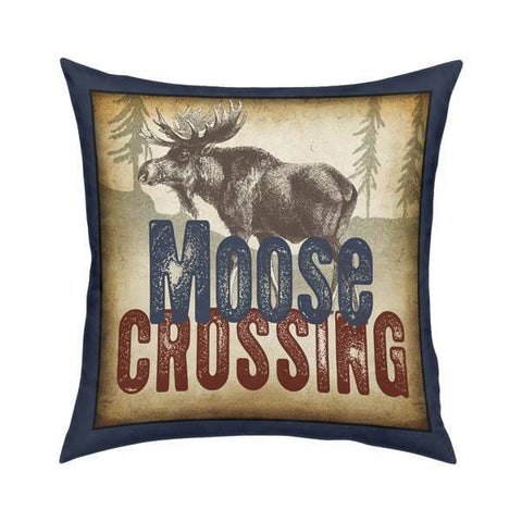 Moose Crossing Pillow Pillow 18x18