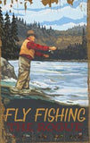 Fly Fishing Wood Sign 7.5x12 (20cm x31cm) Solid