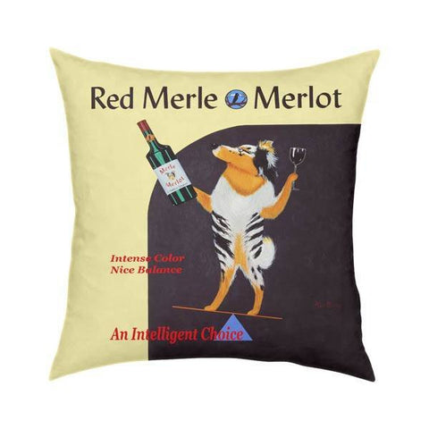 Red Merle Merlot Pillow 18x18