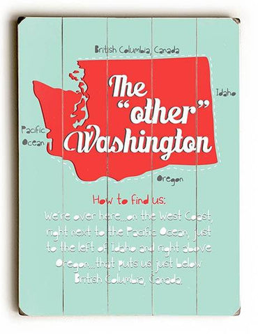 The Other Washington Wood Sign 25x34 (64cm x 87cm) Planked