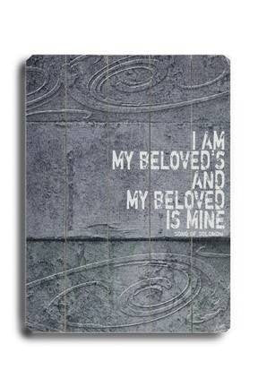 I am my Beloved's Wood Sign 12x16 Planked