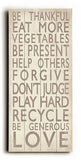 Be Thankful Wood Sign 10x24 (26cm x61cm) Planked