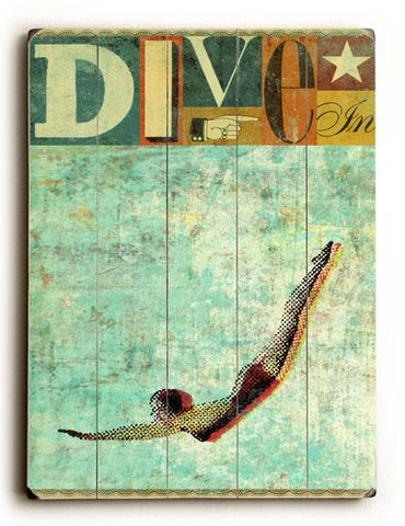 Dive Wood Sign 25x34 (64cm x 87cm) Planked