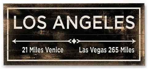 Los Angeles Wood Sign 12x16 Planked