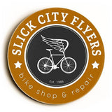 Slick City Flyers Wood Sign 12x12 (31cm x31cm) Round
