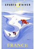 Snow Ski France Travel Poster Wood Sign 18x24 (46cm x 61cm) Planked