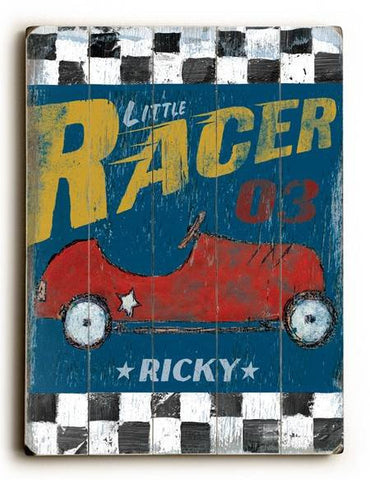 0003-0557-Little Racer Wood Sign 9x12 (23cm x 31cm) Solid