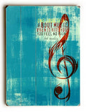 About Music Wood Sign 13x13 Planked