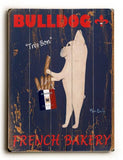 Bull Dog French Bakery Wood Sign 9x12 (23cm x 31cm) Solid