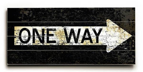 One Way Wood Sign 10x24 (26cm x61cm) Planked
