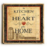 Kitchen is the Heart of the Home Wood Sign 13x13 Planked
