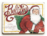 0003-0946-Believe Santa Wood Sign 12x16 Planked