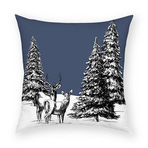 Winter Deer Pillow 18x18