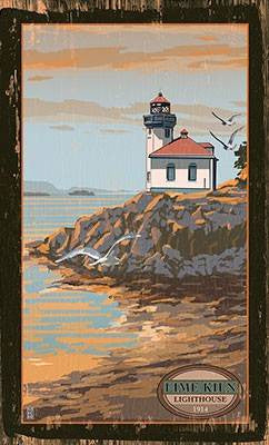 Lime Kiln Lighthouse Wood Sign 7.5x12 (20cm x31cm) Solid