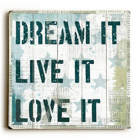 American Dream Wood Sign 13x13 Planked