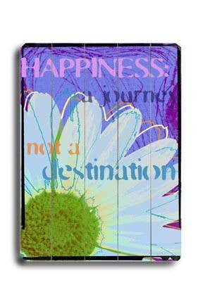 Happiness: a journey Wood Sign 14x20 (36cm x 51cm) Planked