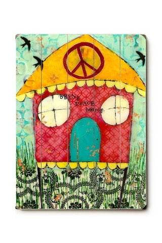 Bring Peace Home Wood Sign 25x34 (64cm x 87cm) Planked
