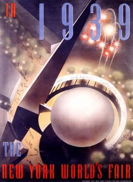 1939 New York World's Fair Poster Wood Sign 9x12 (23cm x 31cm) Solid