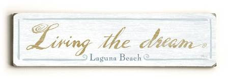 0002-8209-LIving the Dream Wood Sign 6x22 (16cm x56cm) Solid
