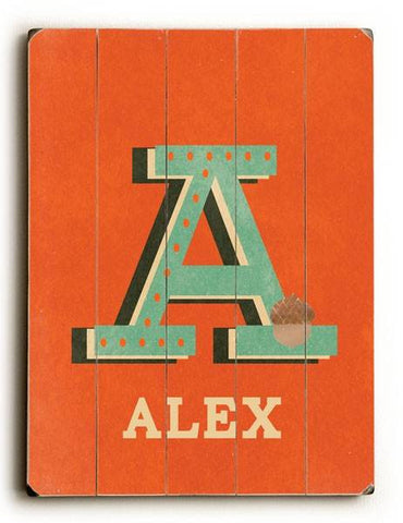 Alphabet - A Wood Sign 9x12 (23cm x 31cm) Solid