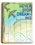 Never Stop Dreaming Wood Sign 12x16 Planked