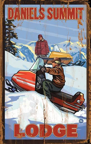 Snowmobile Wood Sign 7.5x12 (20cm x31cm) Solid