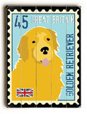 Golden Retriever Postage Stamp Wood Sign 18x24 (46cm x 61cm) Planked