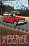 Truck with Canoe Wood Sign 7.5x12 (20cm x31cm) Solid