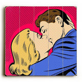 Kissing Couple Wood Sign 18x18 (46cm x46cm) Planked