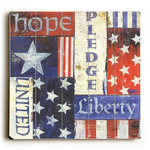 USA Pride Wood Sign 18x18 (46cm x46cm) Planked
