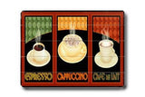 Espresso, Cappuccino, Cafe au Lait Wood Sign 25x34 (64cm x 87cm) Planked