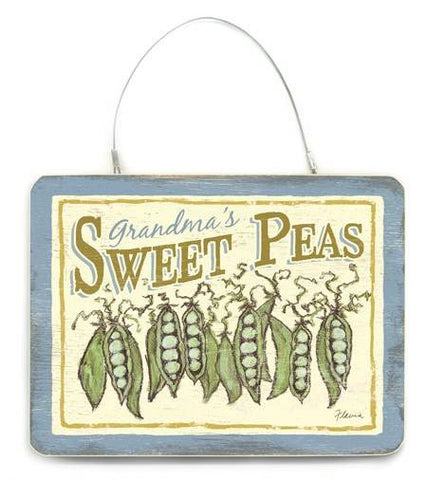 0003-2552-Sweet Peas Wood Sign 14x20 (36cm x 51cm) Planked