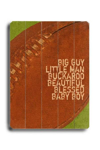 Big Guy, Little Man Wood Sign 14x20 (36cm x 51cm) Planked