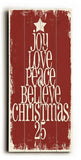 Joy Love Peace Wood Sign 10x24 (26cm x61cm) Planked