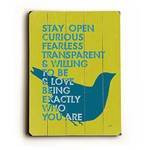 Stay Open Wood Sign 18x24 (46cm x 61cm) Planked