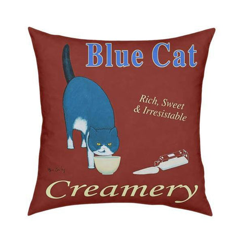 Blue Cat Creamery Pillow 18x18