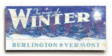 0003-1422-Winter night Wood Sign 10x24 (26cm x61cm) Planked
