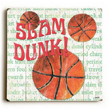 Slam Dunk Wood Sign 13x13 Planked