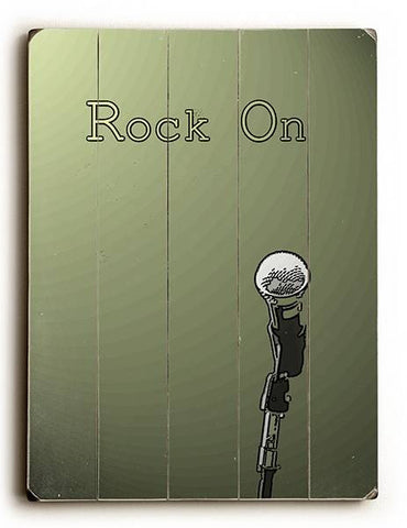 Rock On Wood Sign 12x16 Planked