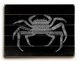 Black Crab Wood Sign 12x16 Planked